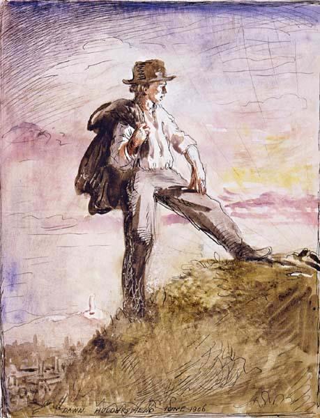 Sir William Orpen Self-Portrait in the hills above Huddersfield oil painting image